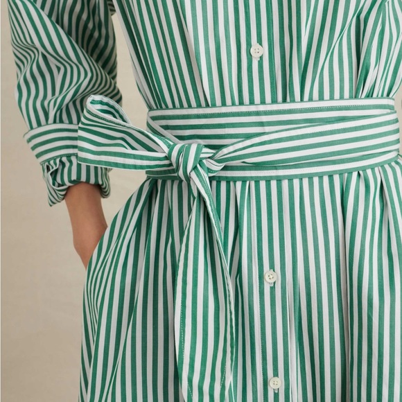 J. Crew Striped Poplin Long Sleeve Button Shirt Dress - Picture 1 of 14
